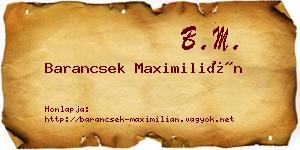 Barancsek Maximilián névjegykártya